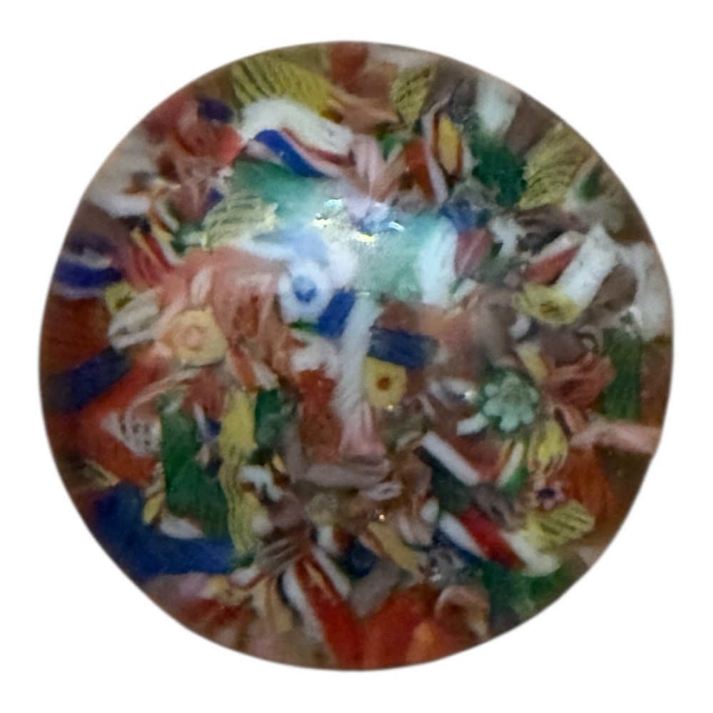 Vintage Scramble End of Day Millefiori Paperweight Round as is